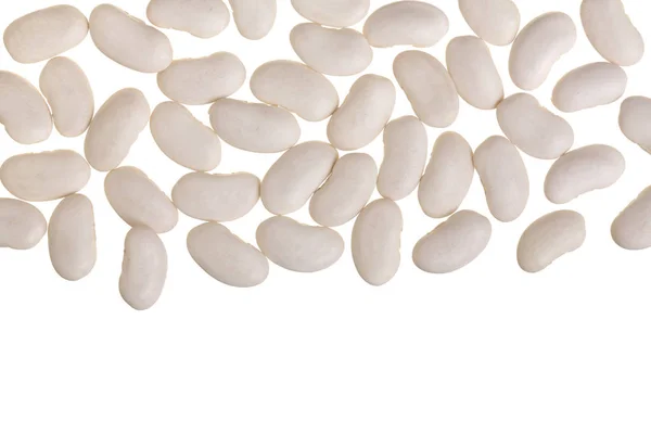 White kidney beans isolated on white background with copy space for your text. Top view — Stock Photo, Image