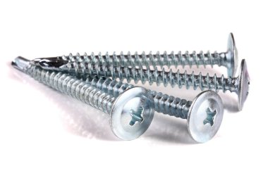 Beyaz arka plan closeup izole metal vida