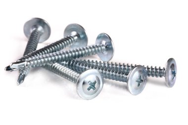 Beyaz arka plan closeup izole metal vida