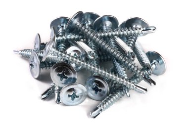 Beyaz arka plan closeup izole metal vida