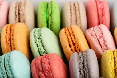bir arka plan closeup makro olarak renkli macarons