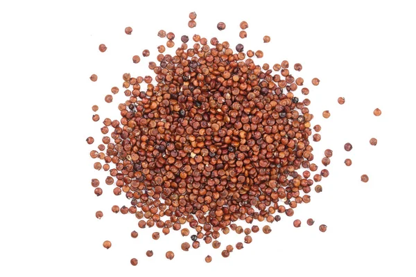 Rode quinoa zaden geïsoleerd op een witte achtergrond. Bovenaanzicht — Stockfoto