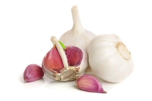 Garlic isolated on white background close up — Stock Photo, Image