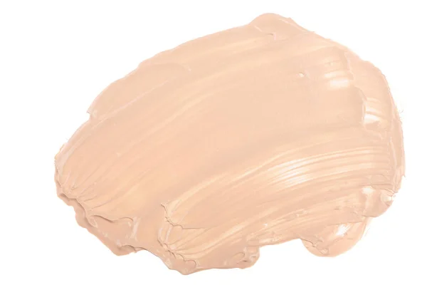 Beige liquid foundation makeup isolated on white background — Stock Photo, Image