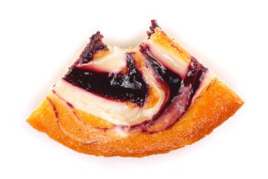 Ev yapımı pasta beyaz arka plan üzerinde izole. Üstten Görünüm. Düz yatıyordu