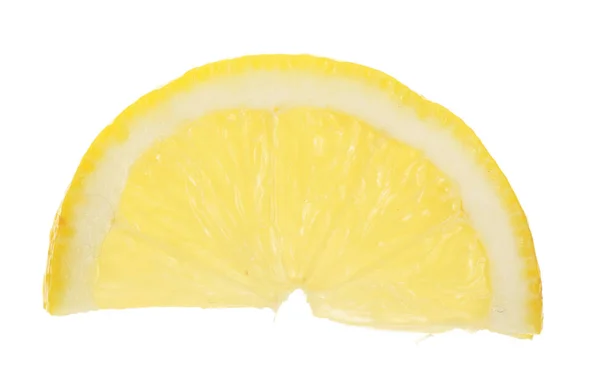 Lemon slice isolated on white background closeup — Stock Photo, Image