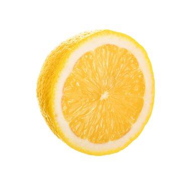 Beyaz arka plan closeup izole limon dilimi