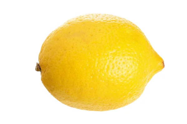 Um limão isolado no fundo branco. Fruta tropical. Deitado plano, vista superior — Fotografia de Stock