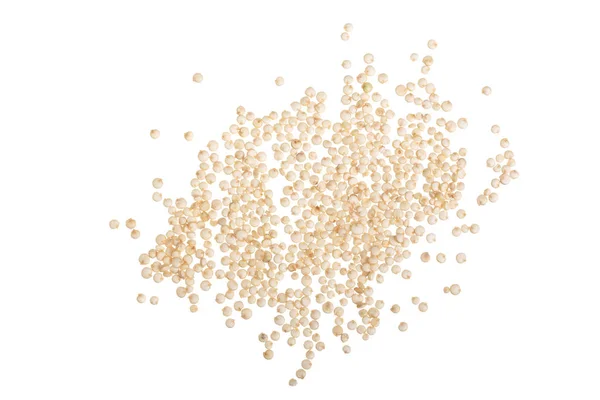 Nasion quinoa biały na białym tle. Widok z góry — Zdjęcie stockowe