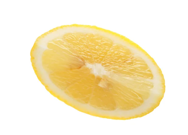 흰색 배경 근접 촬영에 고립 된 레몬 슬라이스 — 스톡 사진