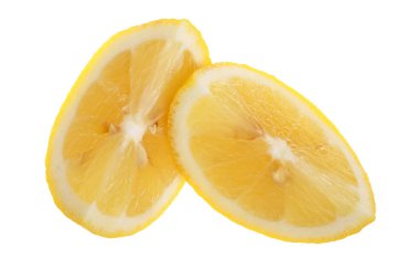 Beyaz arka plan closeup izole limon dilimi
