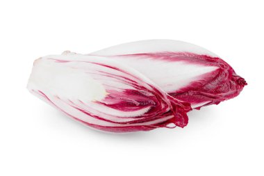 Beyaz arkaplanda kırmızı hindiba veya radicchio izole edilmiş
