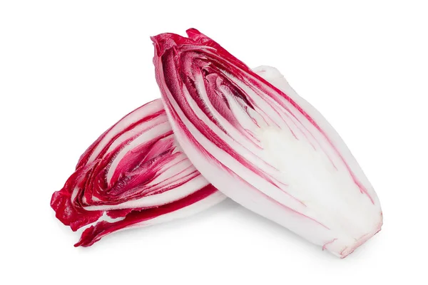 Roter Chicorée oder Radicchio isoliert auf weißem Hintergrund — Stockfoto