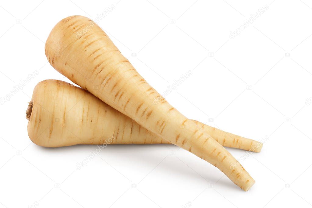 Parsnip root isolated on white background with clipping path