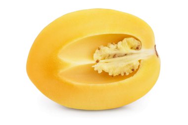 Taze Pepino meyvesi, beyaz arka planda yarı izole..