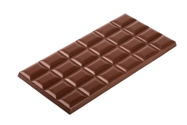 Barra de chocolate con leche aislada sobre fondo blanco desde la vista superior — Foto de Stock