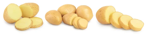 Jonge aardappel geïsoleerd op witte achtergrond. Oogst nieuw. Set of verzameling — Stockfoto