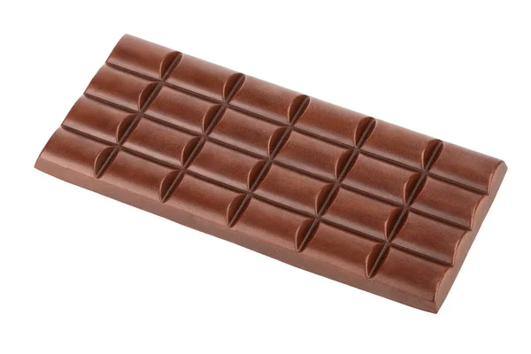 Melk chocoladereep geïsoleerd op witte achtergrond van bovenaf bekijken — Stockfoto