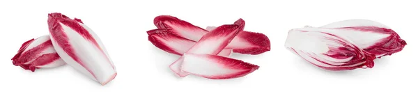 Cicoria rossa o radicchio isolato su fondo bianco, Set o raccolta — Foto Stock