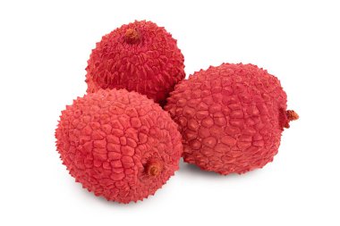 Lychee meyvesi kırpma yolu ve tam derinlik ile beyaz arkaplanda izole