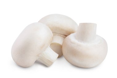 Beyaz arkaplanda kırpma yolu ile izole taze mantar şampiyonu
