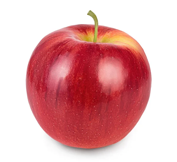 Червоне яблуко ізольоване на білому тлі з відсічним контуром і повною глибиною різкості — стокове фото