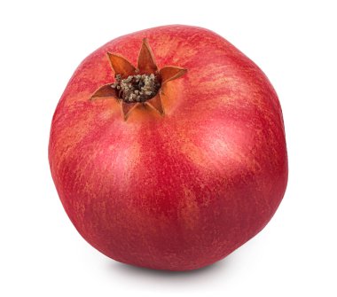 Nar, kırpma yolu ve tam derinlikteki alan ile beyaz arkaplanda izole edildi.