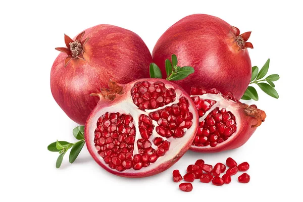 Pomegranate isolated on white background with clipping path and full depth of field. — Stock Photo, Image