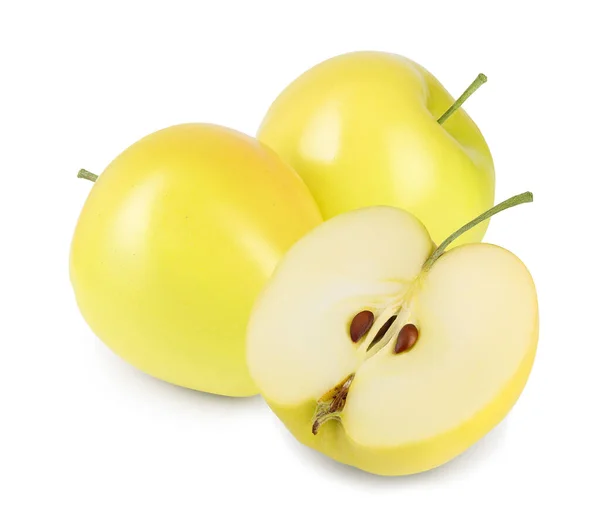 Yellow apple isolated on white background with clipping path and full depth of field Stock Image