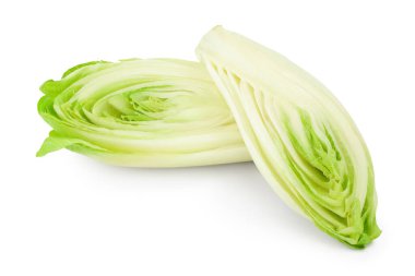 Chicory salatası kırpma yolu ve tam derinlikteki beyaz arkaplanda izole edildi.