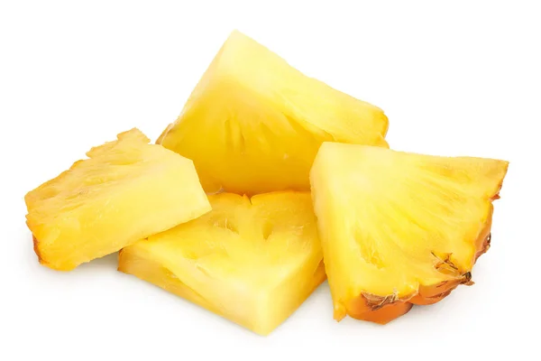 Ananasscheibe isoliert auf weißem Hintergrund mit Clipping-Pfad und voller Schärfentiefe — Stockfoto