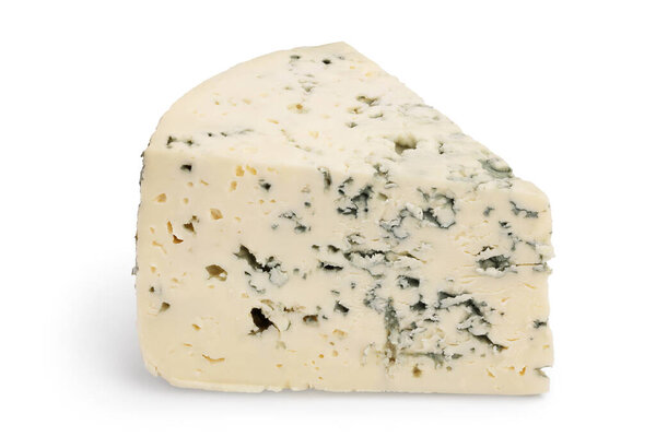 Blue cheese isolated on white background with clipping path and full depth of field.