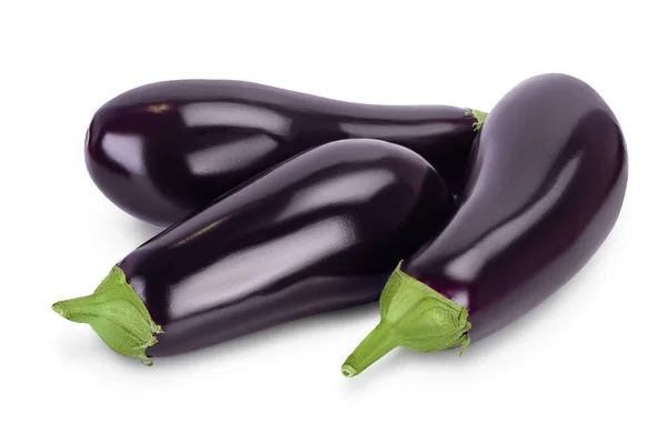 Aubergine ou aubergine isolée sur fond blanc avec chemin de coupe et pleine profondeur de champ — Photo