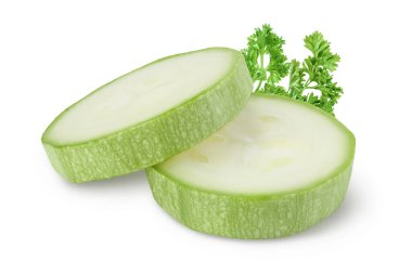 kabak ya da kemik iliği dilimleri kırpma yolu ve tam derinlikteki beyaz arkaplanda izole edilmiş