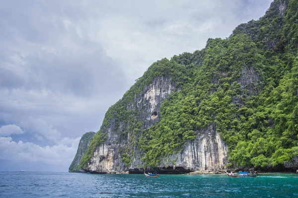 Beautiful rocks mountain and crystal clear sea at Krabi, Thailand