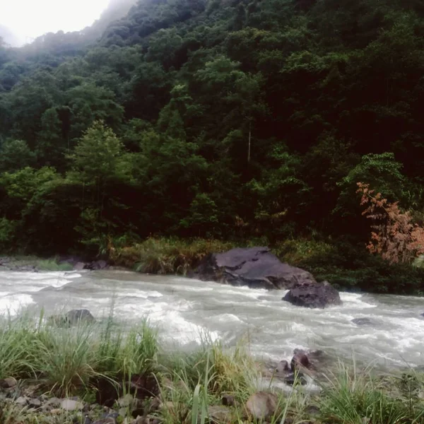 beautiful landscape with a waterfall