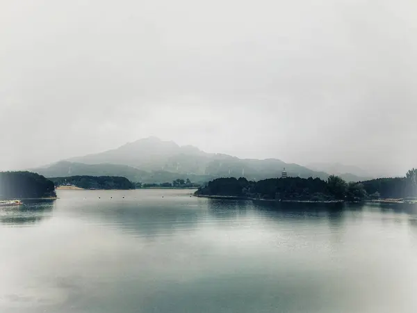 stock image beautiful landscape of the lake in the morning