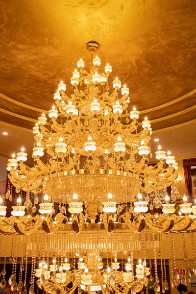 beautiful luxury chandelier in the night