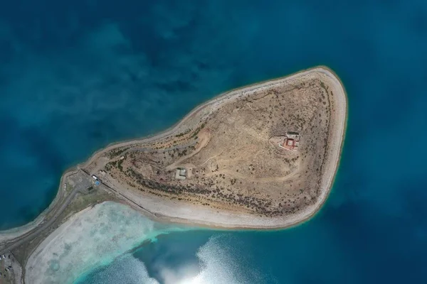 aerial view of the sea, the coast of the island of the mediterranean in the north of israel