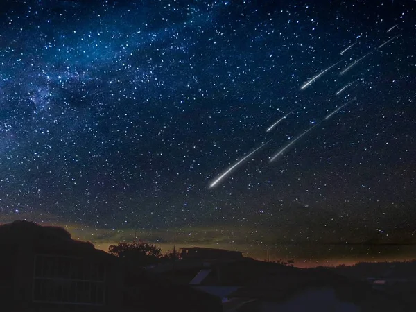 Hermoso Cielo Nocturno Con Estrellas Vía Láctea — Foto de Stock