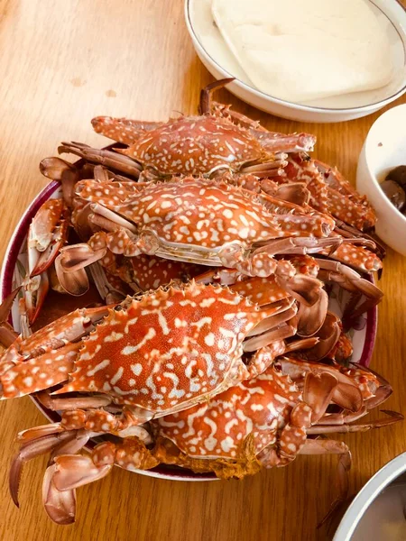 seafood-boiled crayfish with spices and herbs