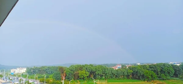 stock image view of the city of the park in the morning