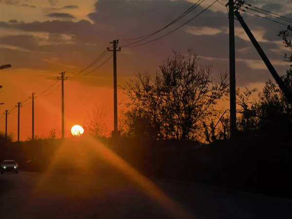 Stock image sunset over the city