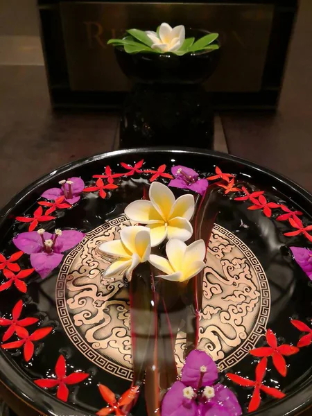 spa salon with flowers and candles