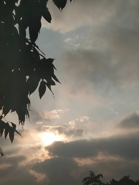 silhouette of a man in the sky