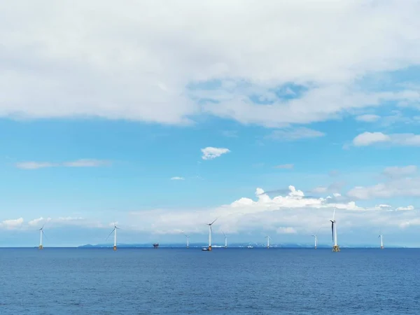 wind turbines on the sea coast