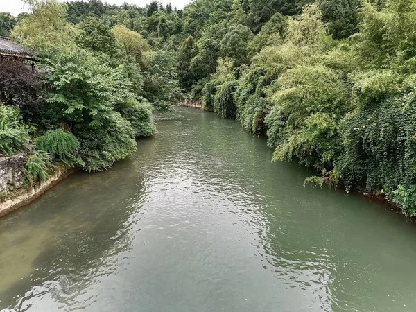 stock image beautiful landscape with river and trees