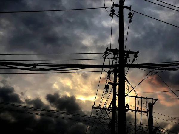 high voltage tower, electricity pylon, power lines