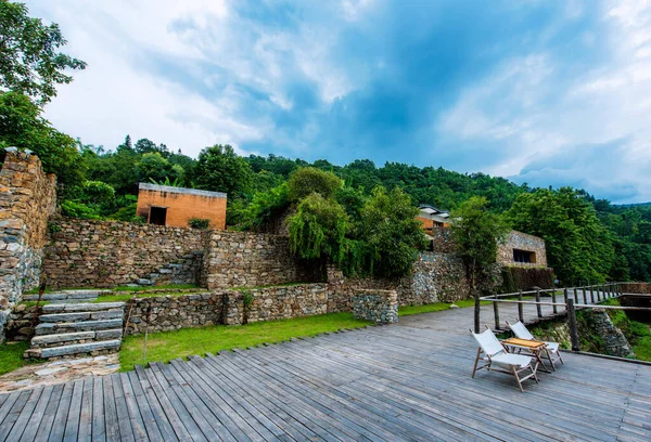 old wooden bridge in the city of the ancient town of the island of the mediterranean sea in the north