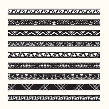 vintage kenarlıkları satırları vektör kümesi